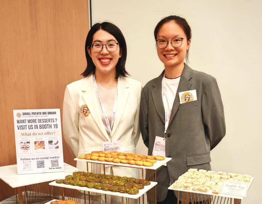 Founders Jenny Chow and Carol Lee at a Small Potato BIG Dream dessert table